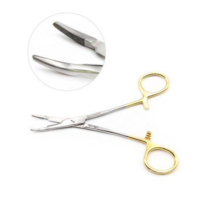 Olsen Hegar Needle Holder Scissors Combination 5 1/2 inch Serrated - Tungsten Carbide,  Curved Tips