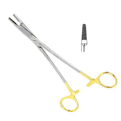 Olsen Hegar Needle Holder Scissors Combination 5 1/2`` Serrated - Tungsten Carbide