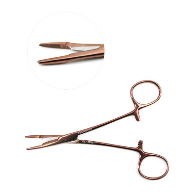Olsen Hegar Needle Holder Scissors Combination 5 1/2`` Serrated - Tungsten Carbide, Rose Gold