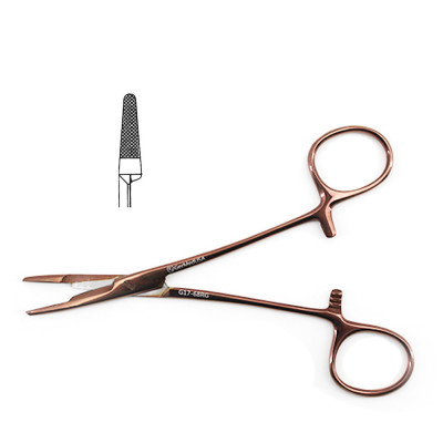 Olsen Hegar Needle Holder Scissors Combination 5 1/2`` Serrated - Tungsten Carbide, Rose Gold