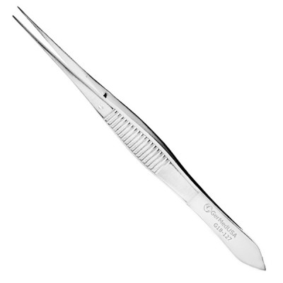 Eye Dressing Forceps 4" Serrated Straight Tips Non-Magnetic Standard Pattern