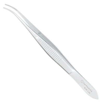 Eye Dressing Forceps 4 inch Serrated Straight Tips Heavy Pattern