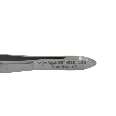 Eye Dressing Forceps 4" Serrated Straight Tips Heavy Pattern