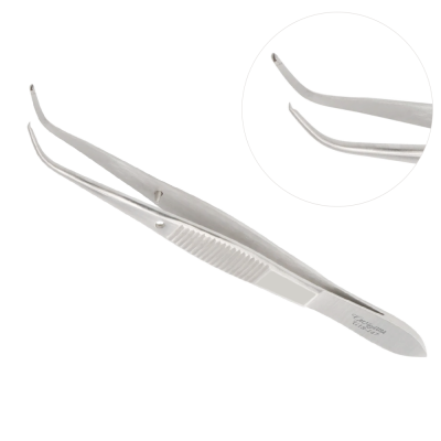 Iris Forceps 4 inch Standard Pattern 1x2 Teeth Fully Curved