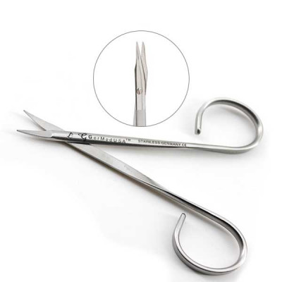 Stitch Scissors 3 3/4 inch Curved Fine Tips - Narrow Shoulder