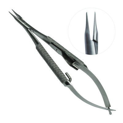 Micro Barraquer Needle Holder 4 inch Straight with Lock 10cm