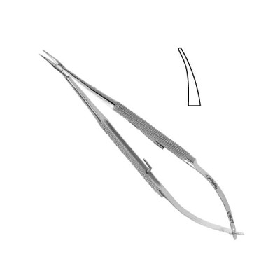 Barraquer Needle Holder 5 1/4 inch Delicate Curved Jaw With Lock