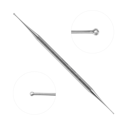 Curette Excavator 5 1/2 inch Double Ended With Holes 1.5mm and 2mm