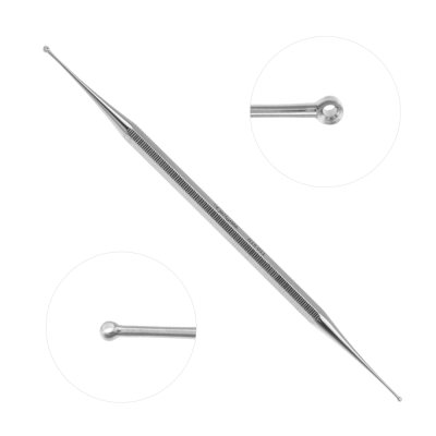 Curette Excavator 5 1/2 inch Double Ended With Holes 1.5mm and 2.5mm