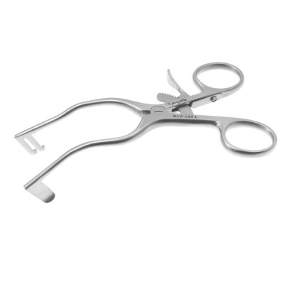 Bellucci Endaural Retractor 4 1/4 inch Left Solid Blade Right 2 Blunt Teeth