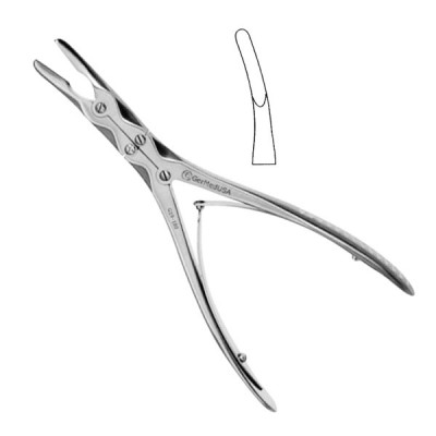 Zaufal Jansen Rongeur 7" Curved, 4mm, Double Action