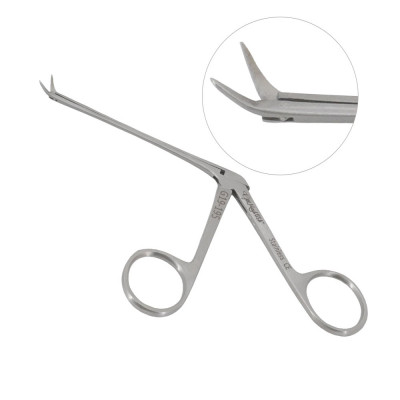 Bellucci Micro Ear Scissors 3 1/4 inch Shaft 5.5mm Blades - Curved Left
