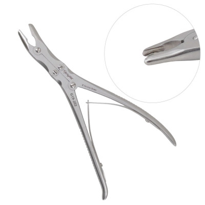 Leksell Stille Rongeur 9 1/2 inch Curved 3mm, Double Action