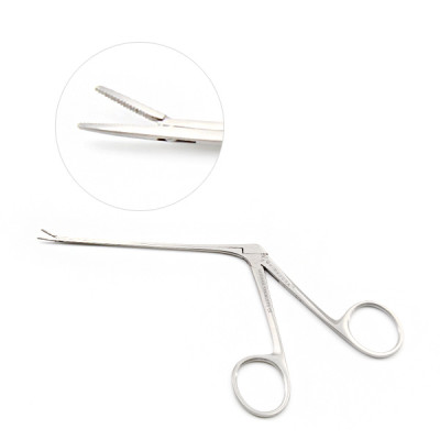 Micro Alligator Ear Forceps 3 1/4" Shaft Serrated 0.6mm