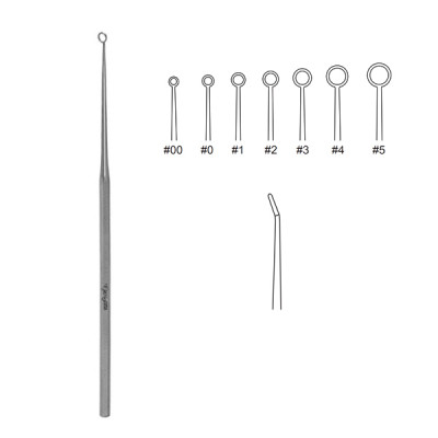 Buck Ear Curette 5 3/4 inch Angled Blunt Size 00