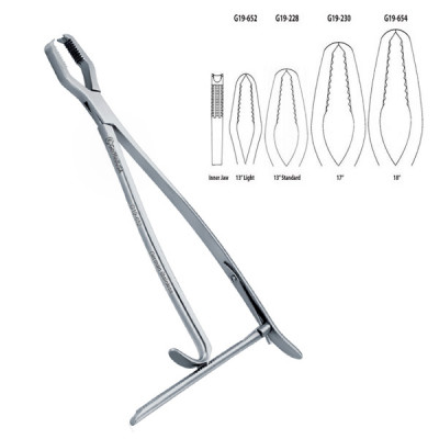 Lane Bone Holding Forceps 13 inch Light with Ratchet