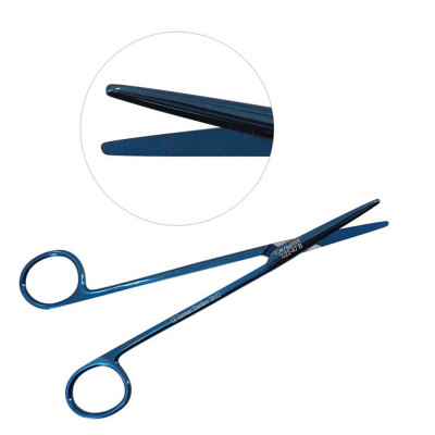 Metzenbaum Dissecting Scissors 5 3/4 inch Straight Blue Coated