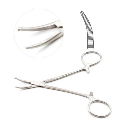 Halsted Mosquito Forceps 5`` Curved, 1x2 Teeth