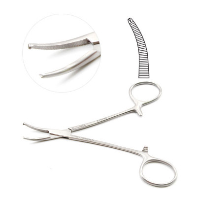 Halsted Mosquito Forceps 5" Curved, 1x2 Teeth