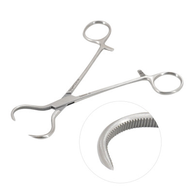 Lewin Bone Forceps 7`` Slightly Curved Serrated Jaws