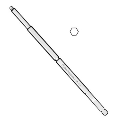 Screwdriver Bit Hexagonal 6 1/2" 2.5mm SQC with Notch