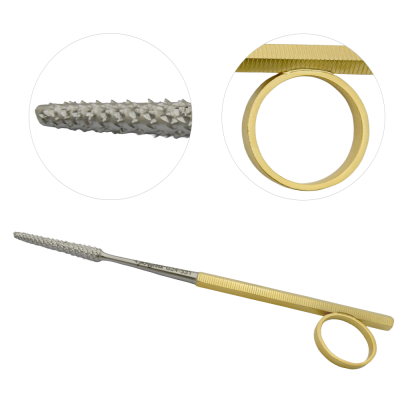 Good Bone File-Rasp Straight 6 3/4 inch Gold Ring Handle