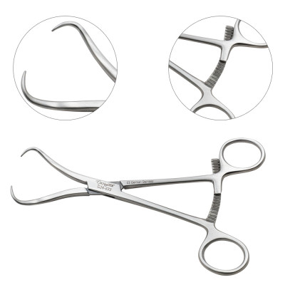 Bone Reduction Forceps 7", Curved, Pointed Tips