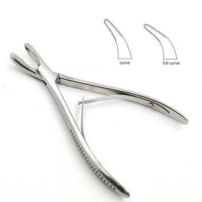 Luer Rongeur 6 1/2 inch Full Curved, 3mm, Single Action