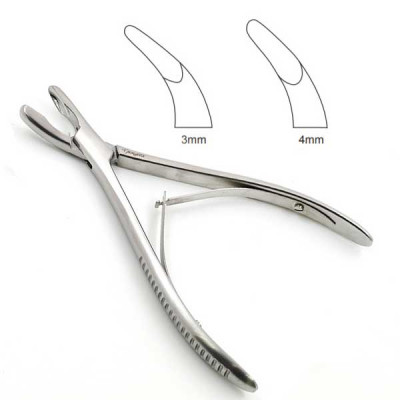 Luer Rongeur 6 inch Full Curved, 4mm, Single Action