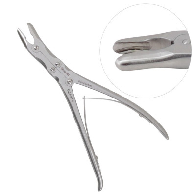 Leksell Stille Rongeur 9 1/2 inch Curved 7mm, Double Action