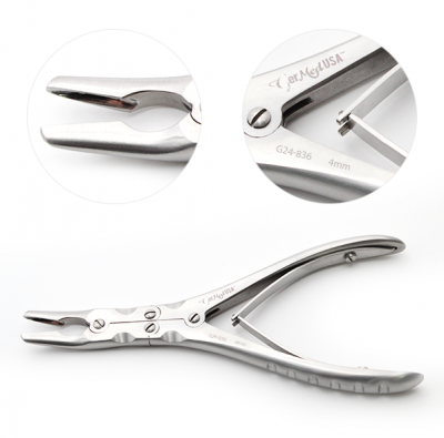 Ruskin Rongeur 6 inch Curved 4mm, Double Action
