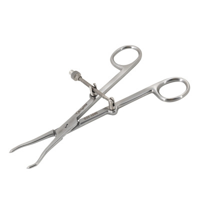 Pointed Fracture Reduction Clamp 7 inch Curved Left and Straight Right with Speed Lock