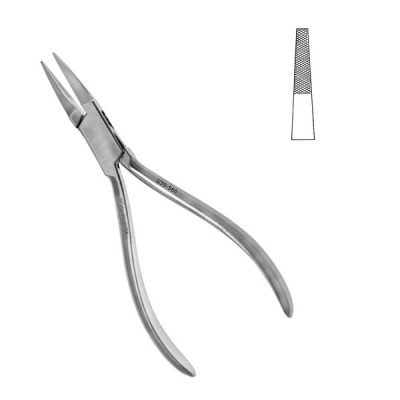 Flat Nose Pliers 5 1/2 inch Cross Serrated Jaws 5mm Tips