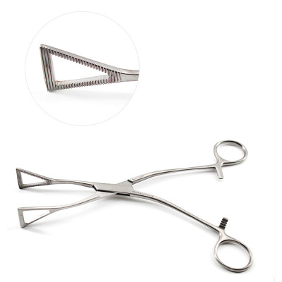 Lovelace Lung Grasping Forceps Straight Serrated Jaws 1" Wide 8"