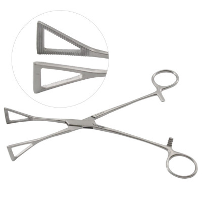 Lovelace Lung Grasping Forceps Straight Serrated Jaws 1 inch Wide 8 inch
