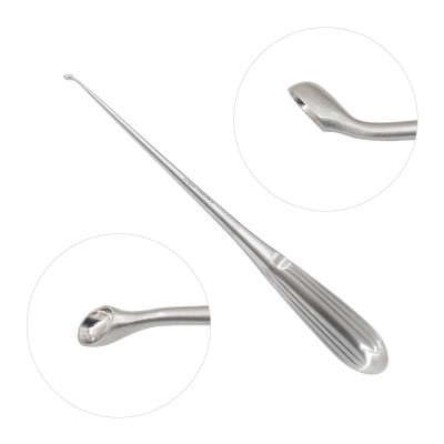 Epstein Curette 8” Hollow Handle Reverse Angle Oval Cups #3 (5.5mm)