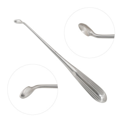 Epstein Curette 8 inch Hollow Handle Reverse Angle Oval Cups #5/0 (1.7mm)