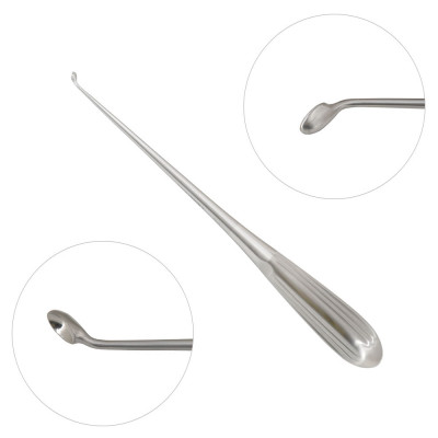 Epstein Curette 9 inch Hollow Handle Reverse Angle Oval Cups #5 (8.5mm)