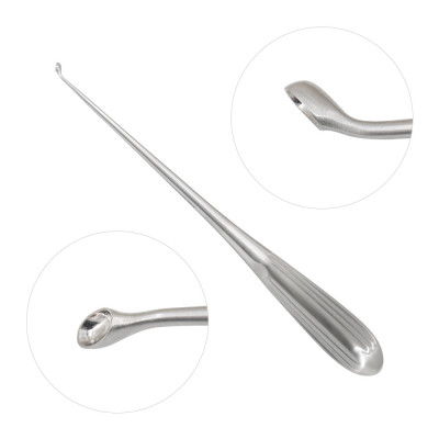 Epstein Curette 9 inch Hollow Handle Reverse Angle Oval Cups #5/0 (1.7mm)