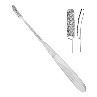 Diamond Nose Rasp 7 1/2 inch Single Ended Curved 7mm Tip