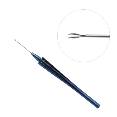 Capsulorhexis Ophthalmic Forceps Curved 2.5mm Jaw - 0.7mm Platform Titanium