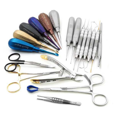 GV Dental Kit with Luxating Winged Color Coated - Stainless Steel