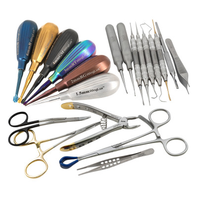 GV Dental Kit with WingLux Luxating Winged Color Coated - Stainless Steel
