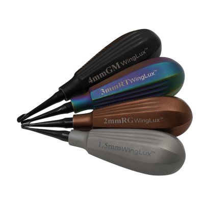 Winged Elevators 4 1/2 inch Extra Small Black Shaft Color Coated Set of 4