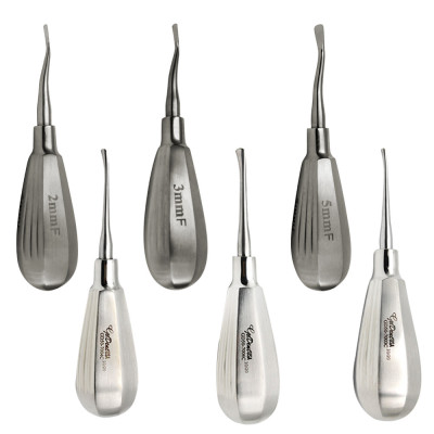 Luxating Elevator Set of 6 having Stubby Handle with 3 Inside Bent Tip and 3 Curved Tip