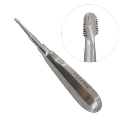 Winged Elevator Tip 5mm Serrated 6`` Standard Handle Straight