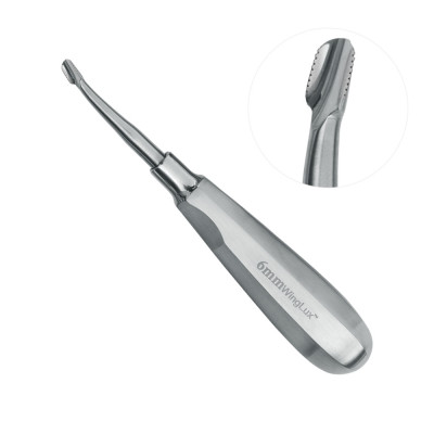 Winged Elevator Serrated Curved Tip 6mm 6 inch Standard Handle