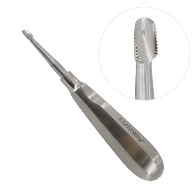 Winged Elevator Tip 6mm Serrated 6`` Standard Handle Straight