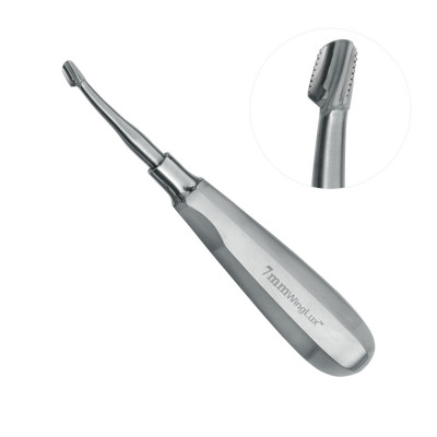 Winged Elevator Serrated Curved Tip 7mm 6`` Standard Handle