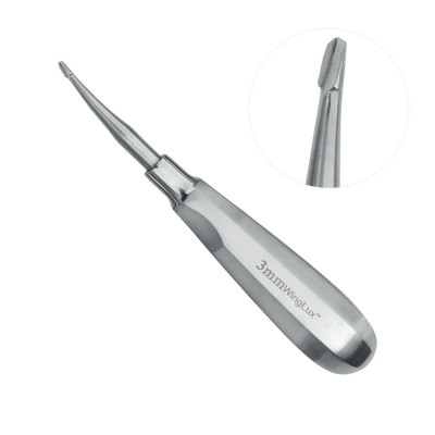 Winged Elevator Tip 3mm 6`` Standard Handle Curved